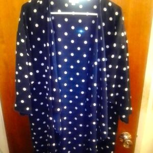 Navy blue polka dot kimono